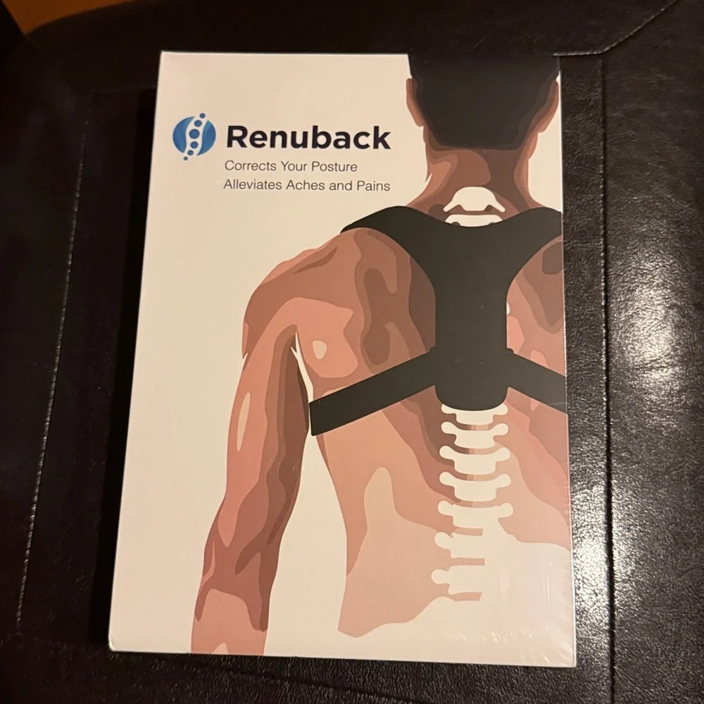 NWT Renuback Back Brace Corrects Your Posture Alleviates Aches & Pains New n Box